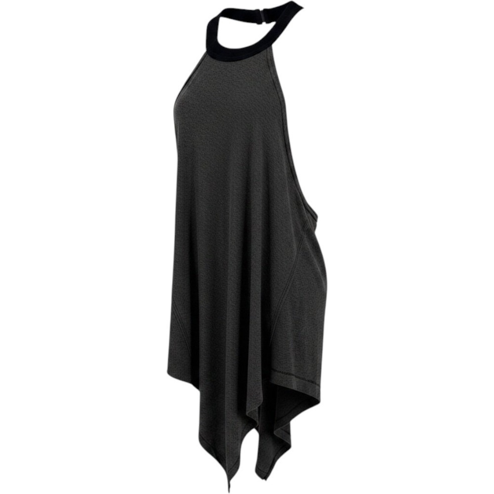 We The Free Sm Free People Gray Halter Handkerchief Hem Tank Top Boho Heathered
